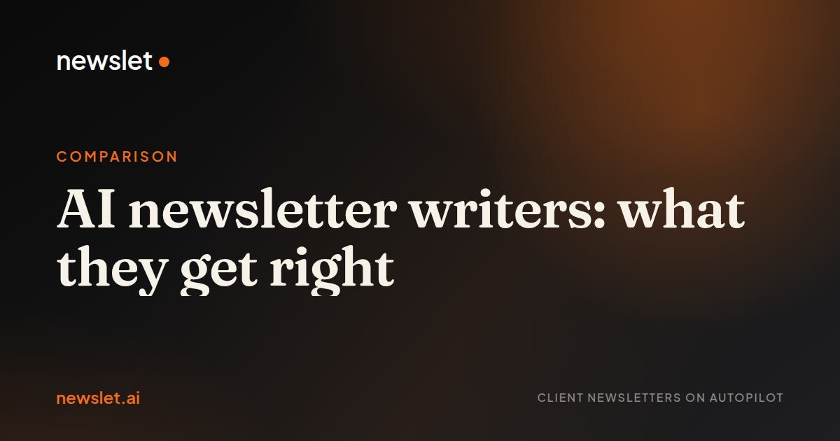 Cover image for “AI newsletter writers: what they get right”