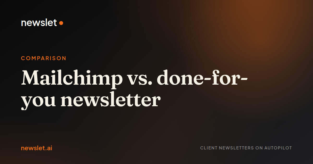 Cover image for “Mailchimp vs. done-for-you newsletter”