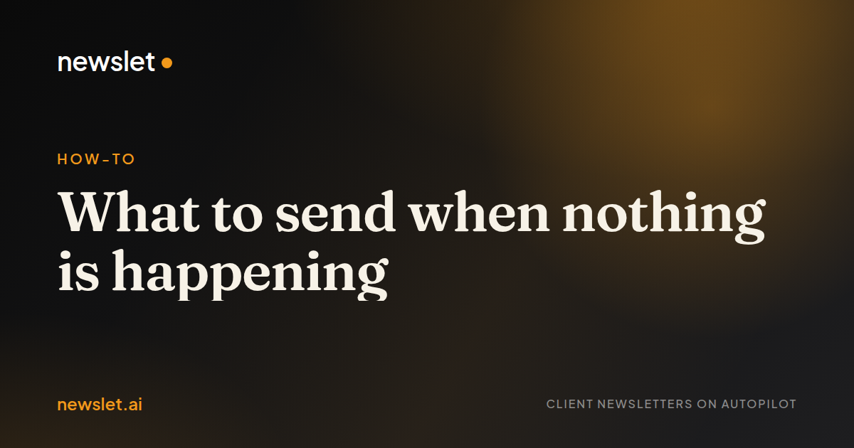 Cover image for “What to send when nothing is happening”